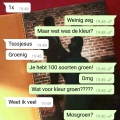Een bizar app-gesprek over de ontlasting van een kind.